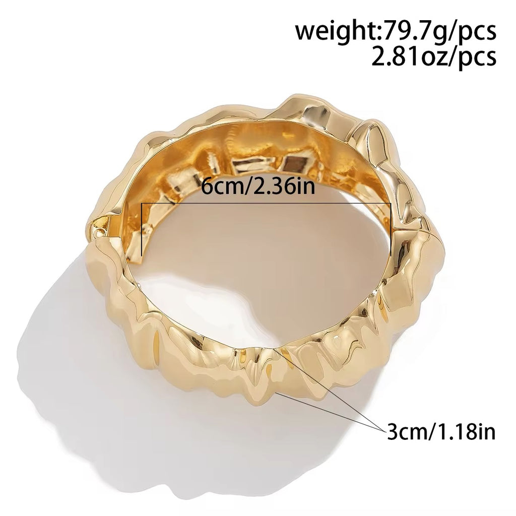 Exaggerated Irregular Wave Shaped Metal Bangles Bracelet bracelets LUNARITY GARAGE   