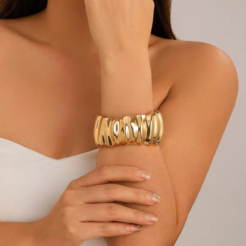 Exaggerated Irregular Wave Shaped Metal Bangles Bracelet bracelets LUNARITY GARAGE   