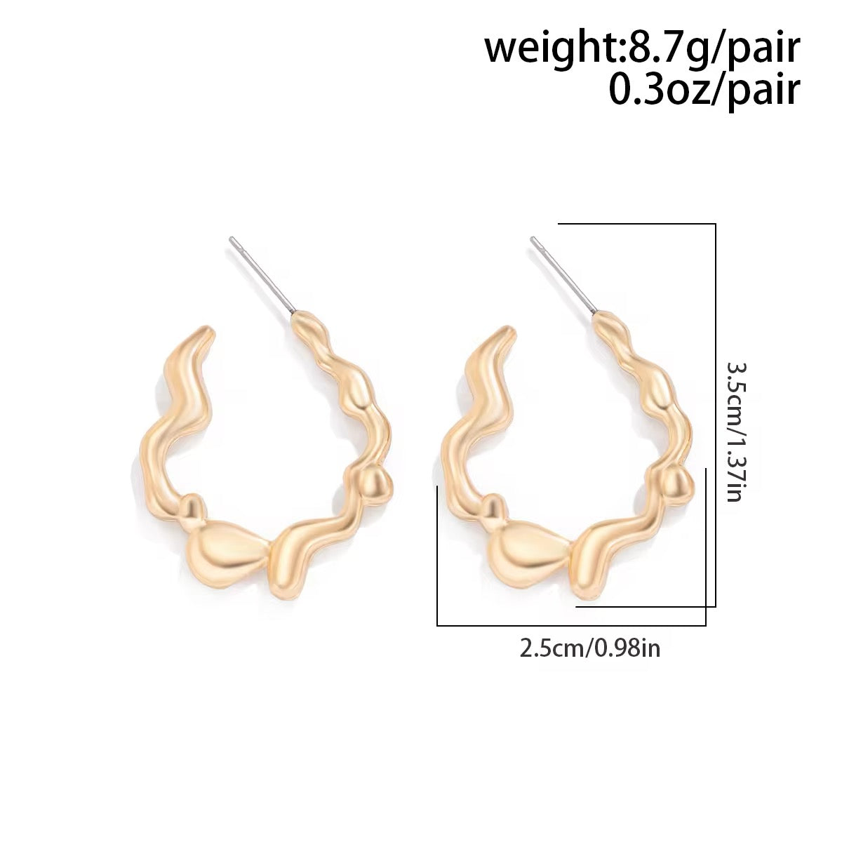 Creative Irregular Metal Liquid Lava Circle Stud Earrings earrings LUNARITY GARAGE