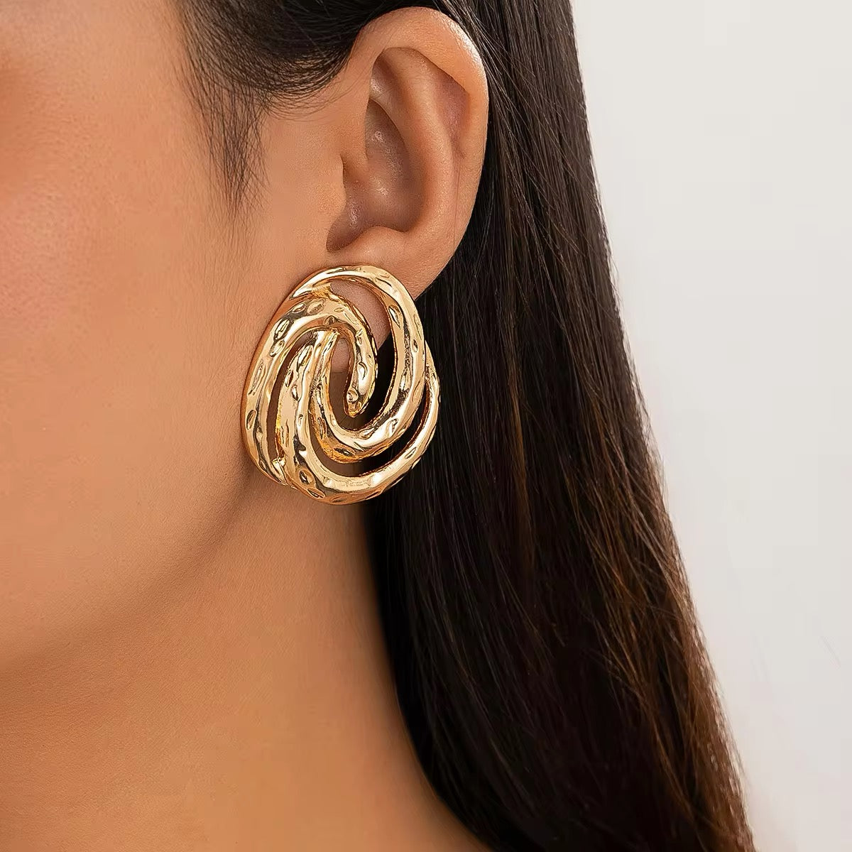 Metal Snake Shaped Spiral Stud Earrings earrings LUNARITY GARAGE