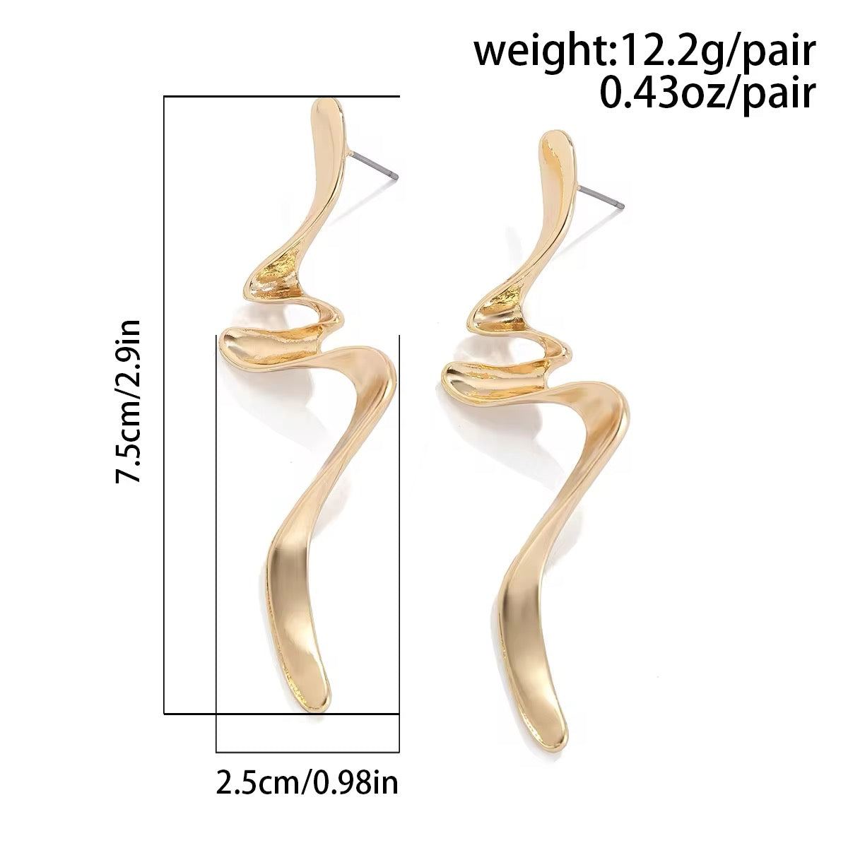 Creative Design Irregular Metal Twisted Drop Earrings earrings LUNARITY GARAGE   