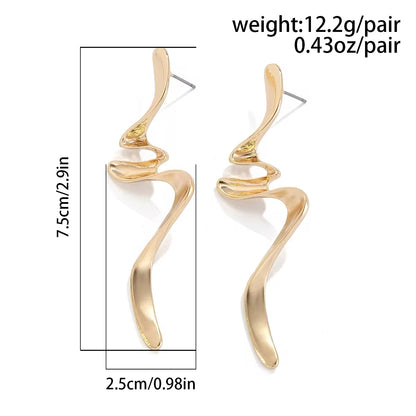 Creative Design Irregular Metal Twisted Drop Earrings earrings LUNARITY GARAGE   