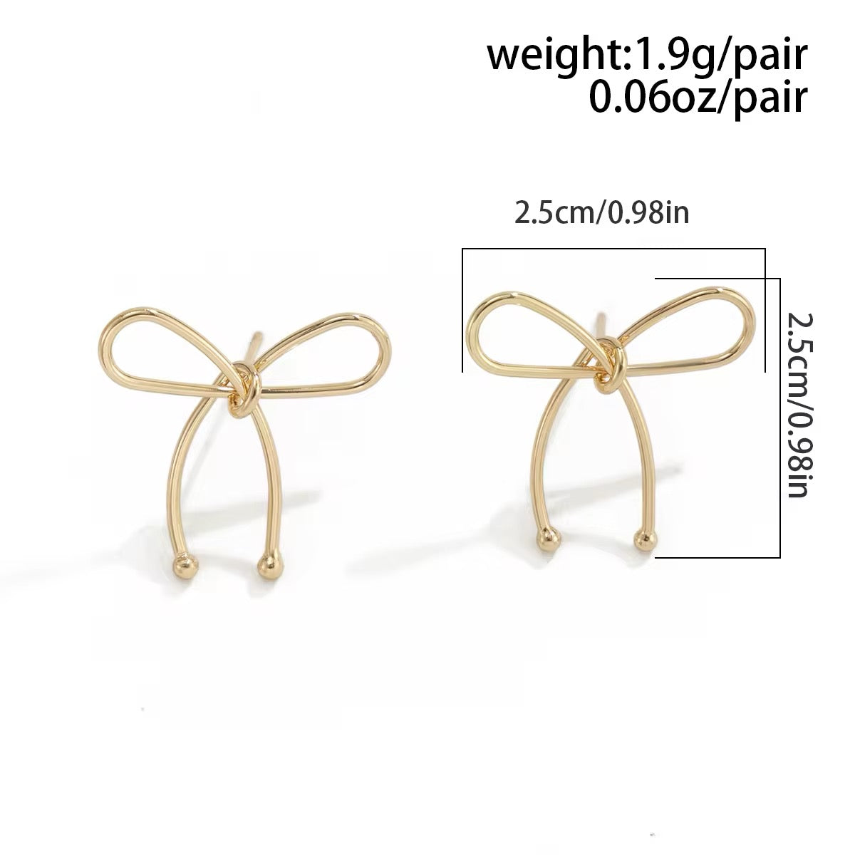 Minimalist Design Metal Pretty Bowknot Stud Earrings earrings LUNARITY GARAGE   