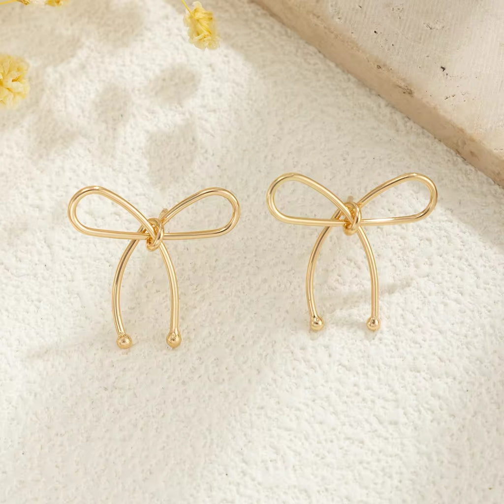Minimalist Design Metal Pretty Bowknot Stud Earrings earrings LUNARITY GARAGE   