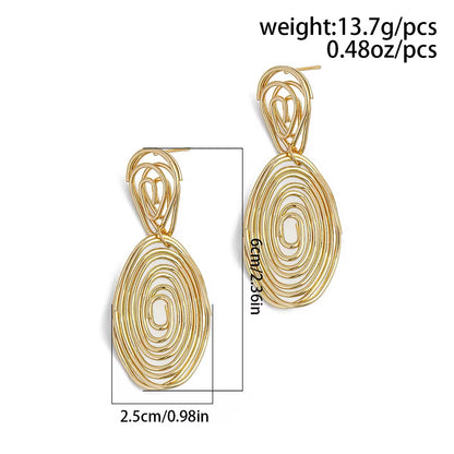 Creatively Irregular Metal Spiral Round Circle Pendant Drop Earrings earrings LUNARITY GARAGE   