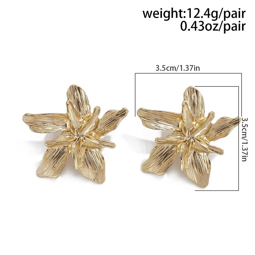Floral Lady Metal Flower Stud Earrings earrings LUNARITY GARAGE   
