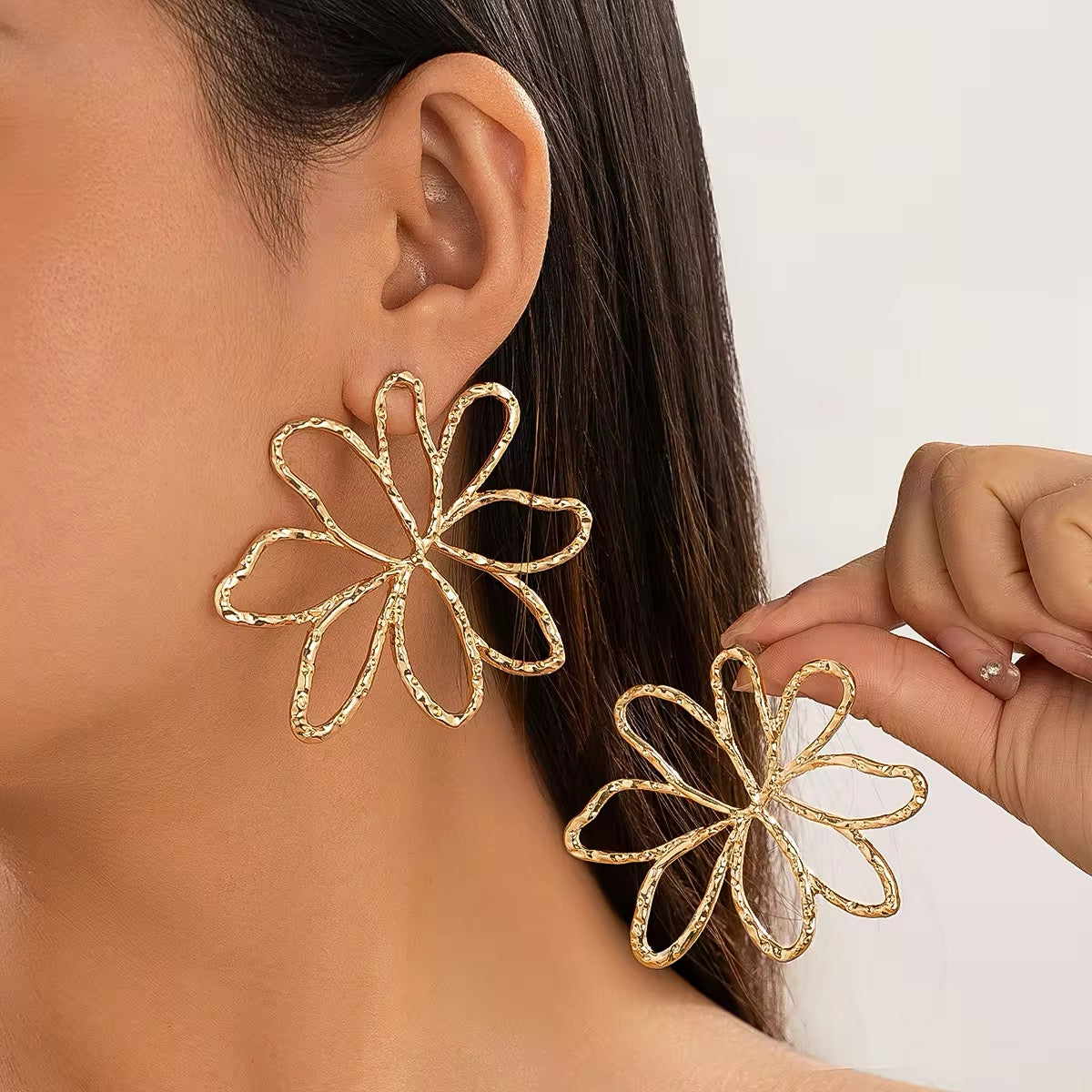 Floral Beauty Exaggerated Big Flower Drop Earrings earrings LUNARITY GARAGE   