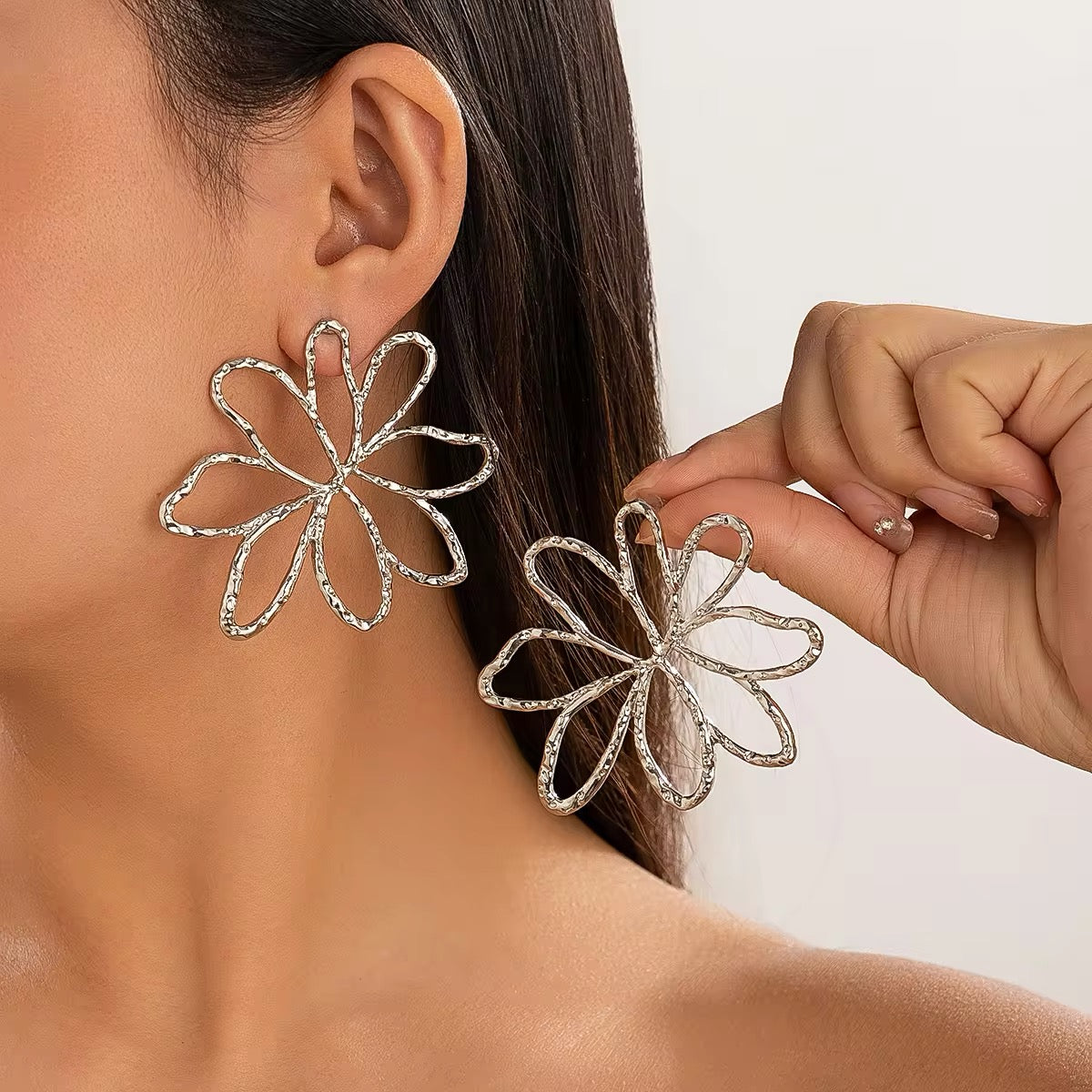 Floral Beauty Exaggerated Big Flower Drop Earrings earrings LUNARITY GARAGE   