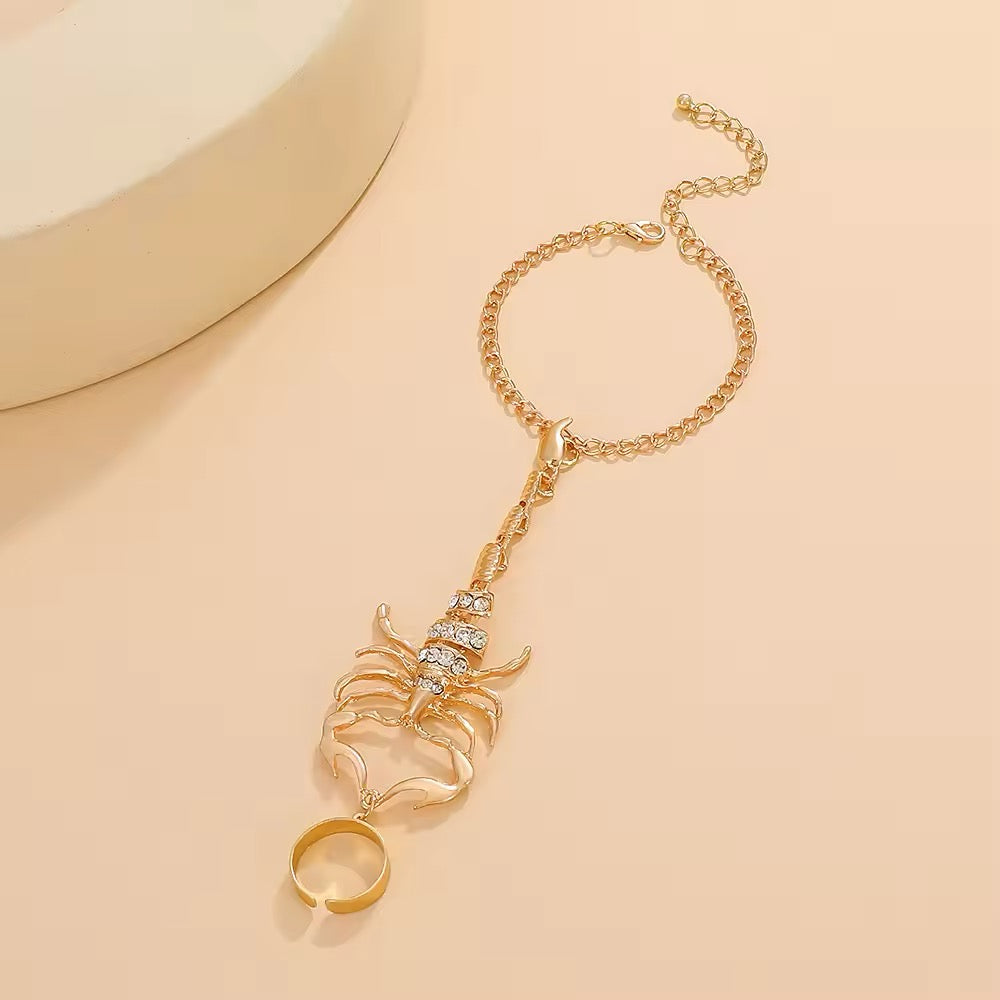 Majestic Zircon Scorpion Empress Hand Accessories hand accessories LUNARITY GARAGE Gold  