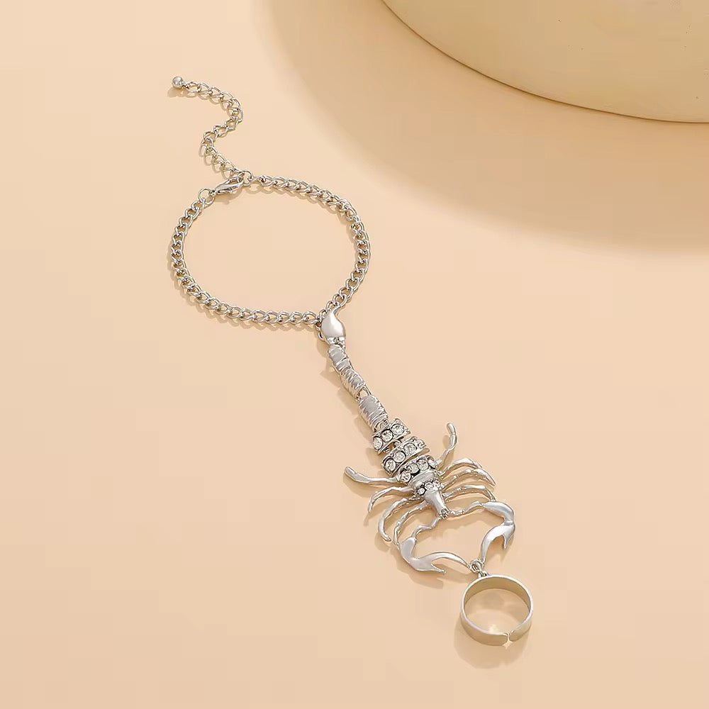 Majestic Zircon Scorpion Empress Hand Accessories hand accessories LUNARITY GARAGE Silver