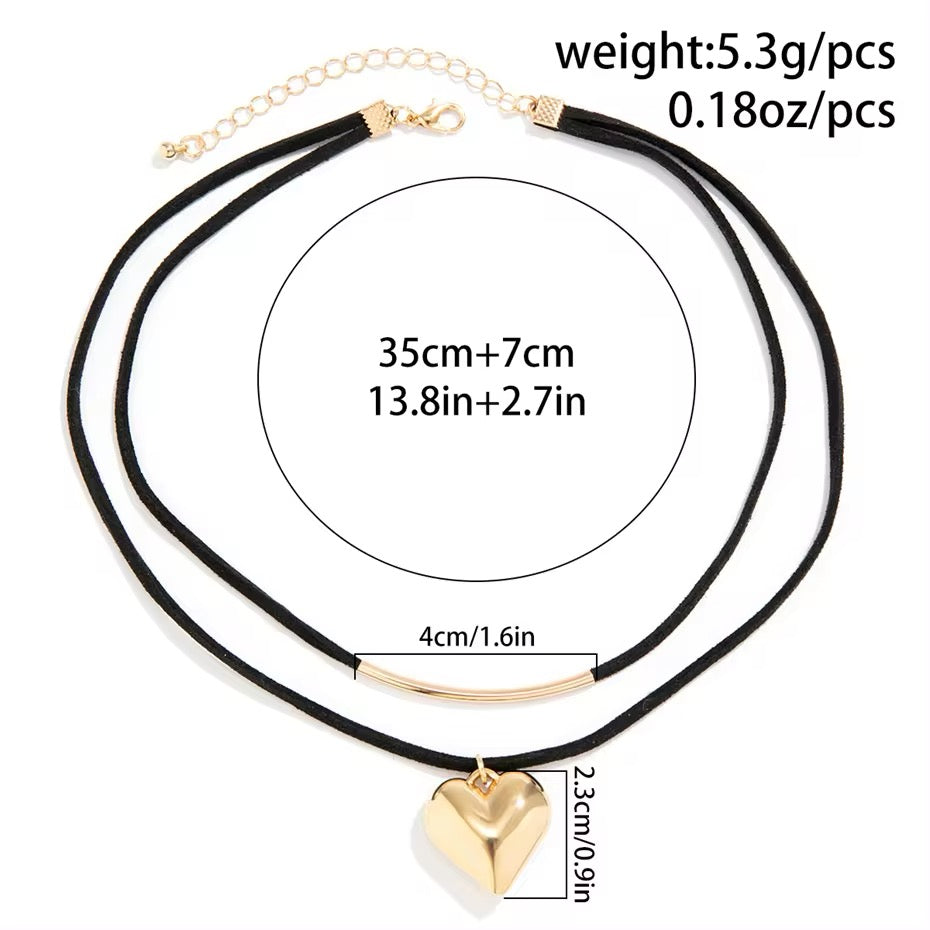 Midnight Velvet Love Heart Pendant Choker Necklace necklaces LUNARITY GARAGE