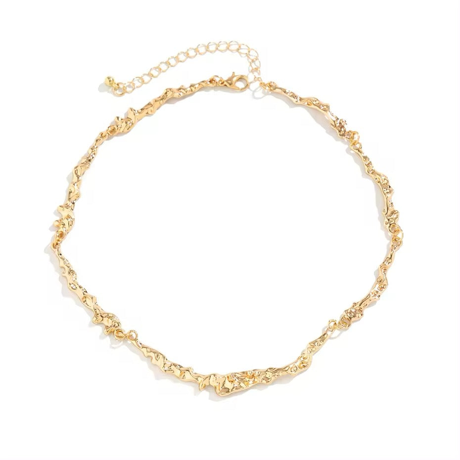 Luxury Elegant Irregular Bone Chain Necklace necklaces LUNARITY GARAGE Gold  