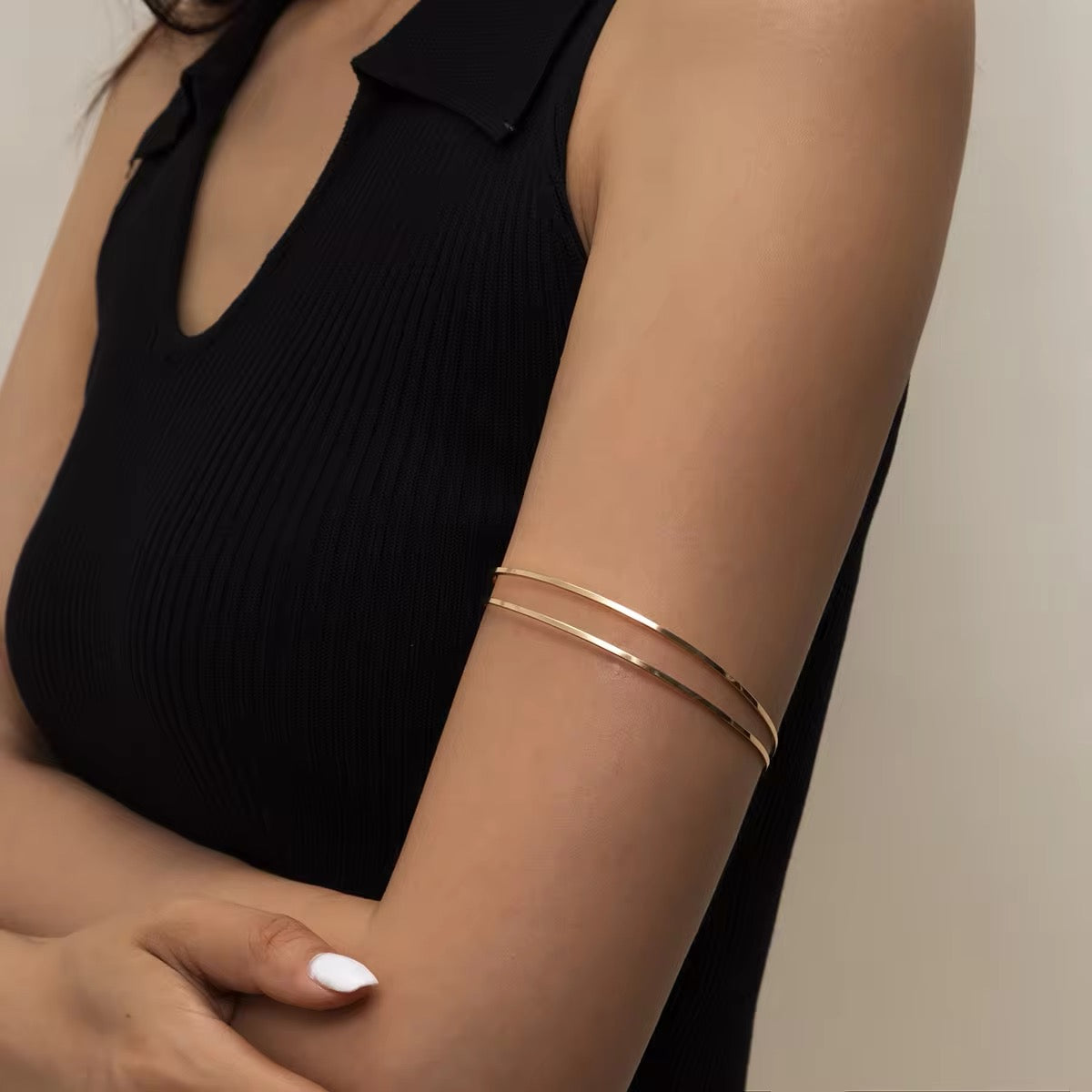 Simple Elegant Glossy Open Cuff Arm Bracelet arm bracelet LUNARITY GARAGE