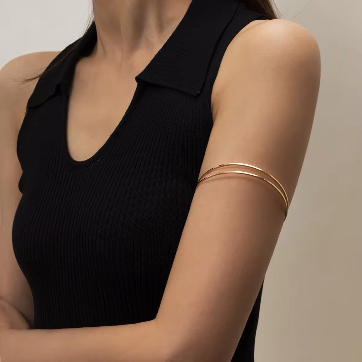 Simple Elegant Glossy Open Cuff Arm Bracelet arm bracelet LUNARITY GARAGE