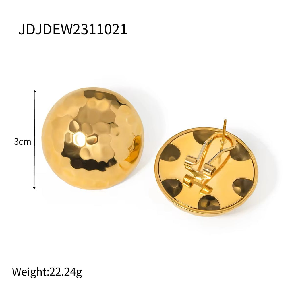18K Gold-Plated Hammered Sphere Earrings earrings LUNARITY GARAGE   