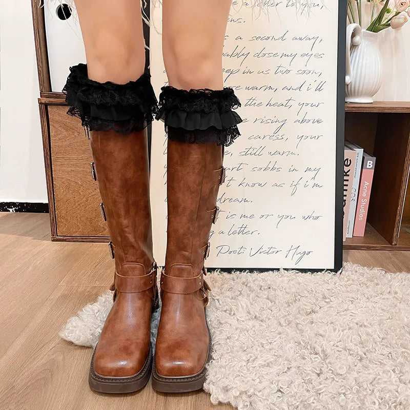 Vintage Y2K Winter Lace Boots Socks Leg Warmers Lunarity Garage
