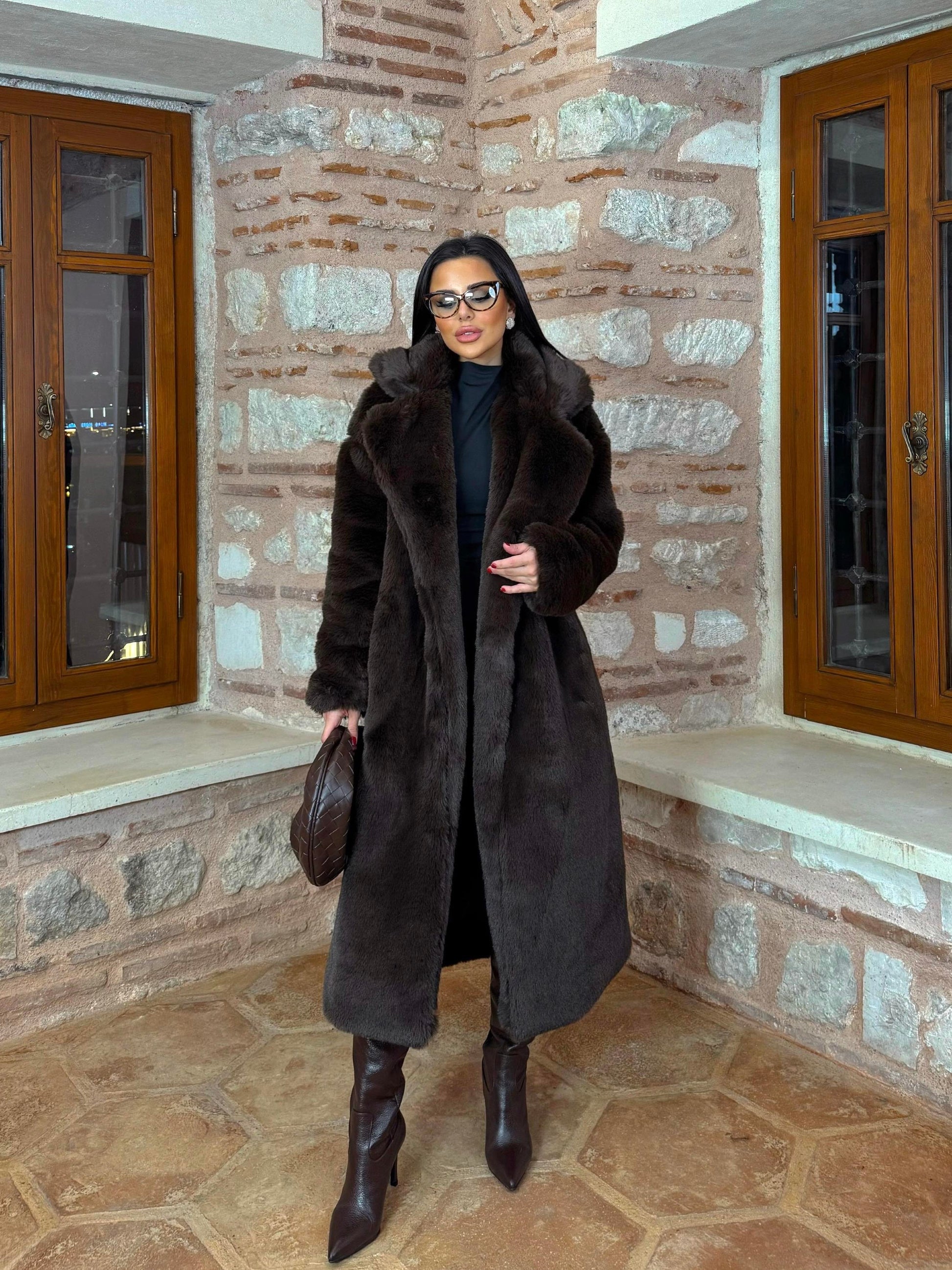 London Faux Fur Coat faux fur coat LUNARITY GARAGE Black