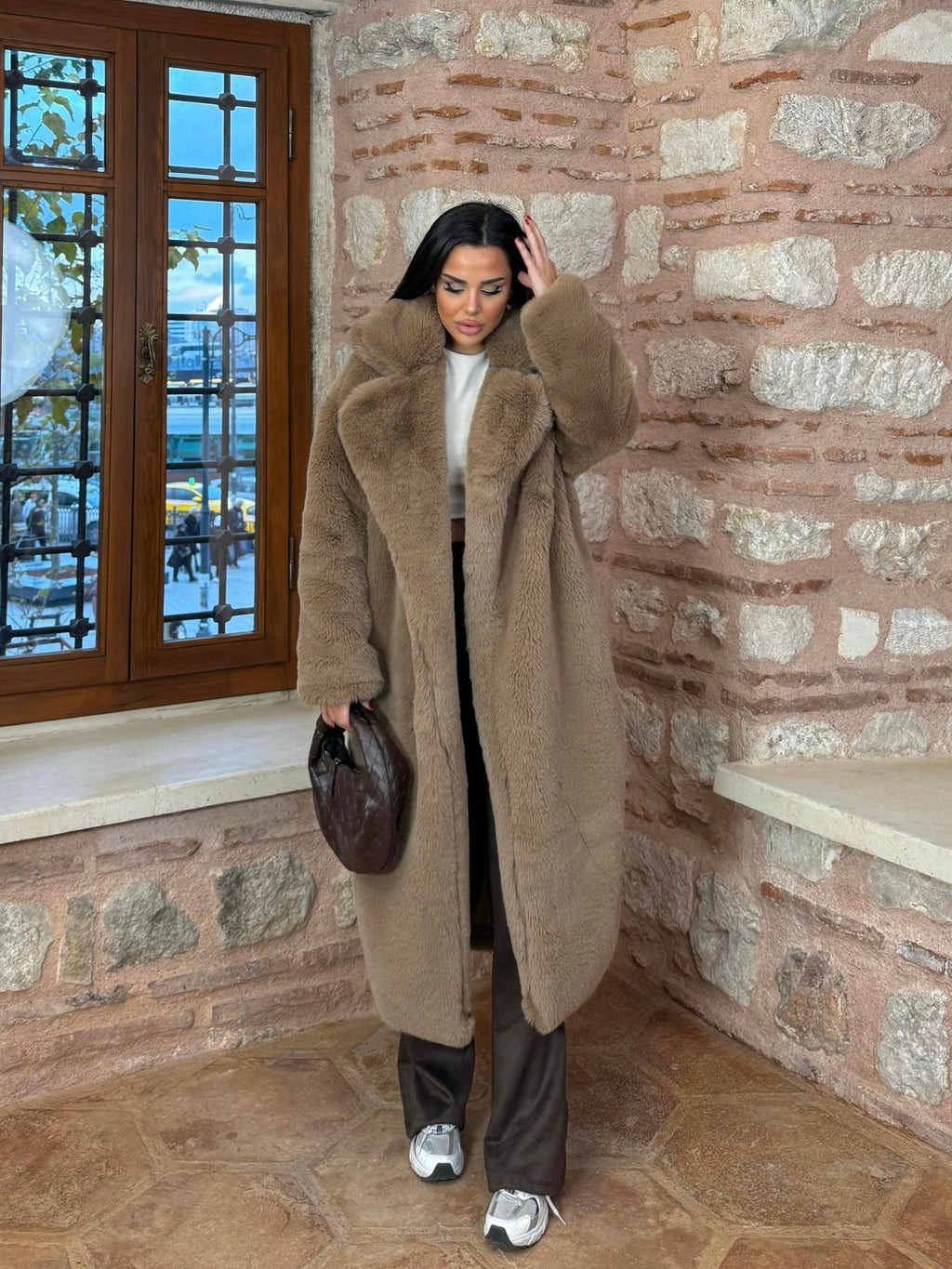 London Faux Fur Coat faux fur coat LUNARITY GARAGE Camel