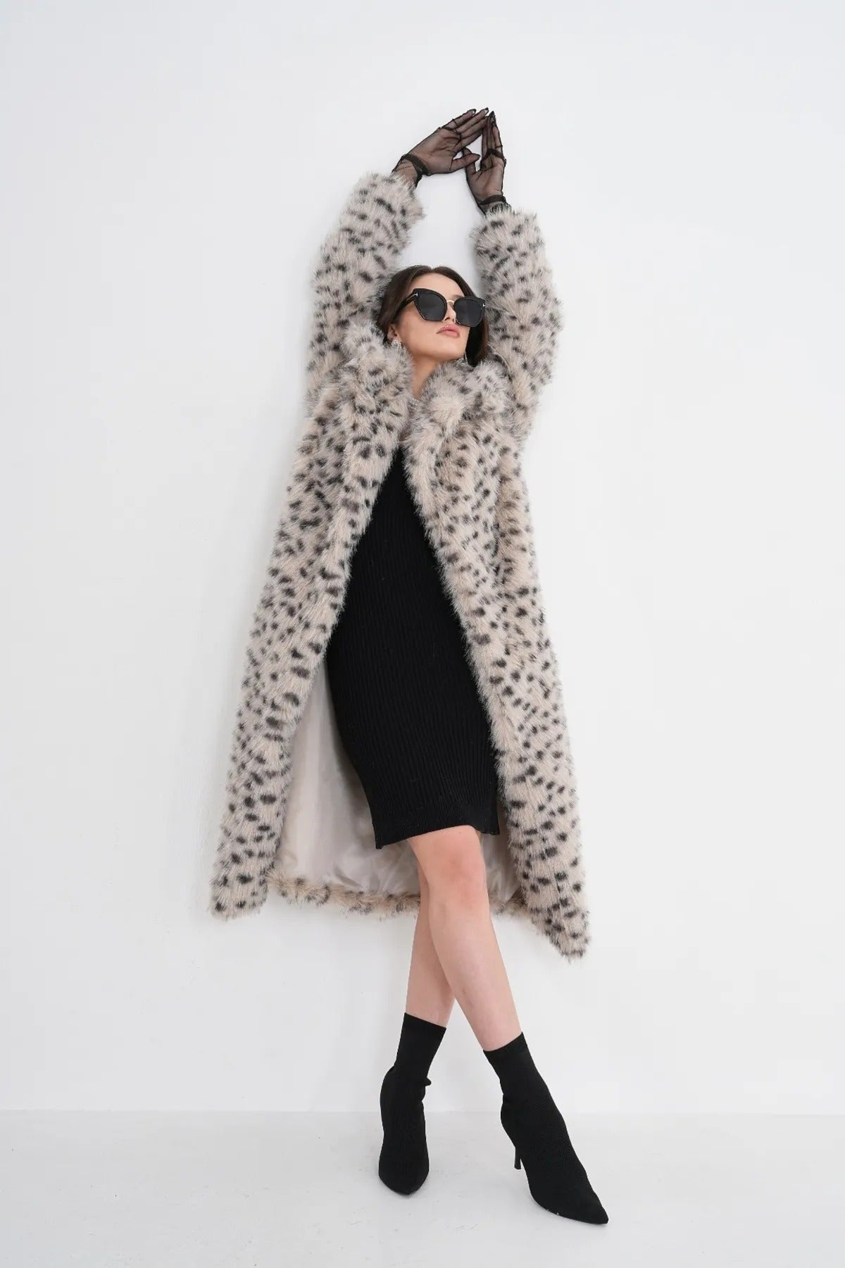 Long-Haired Leopard Print Faux Fur Coat faux fur coat LUNARITY GARAGE