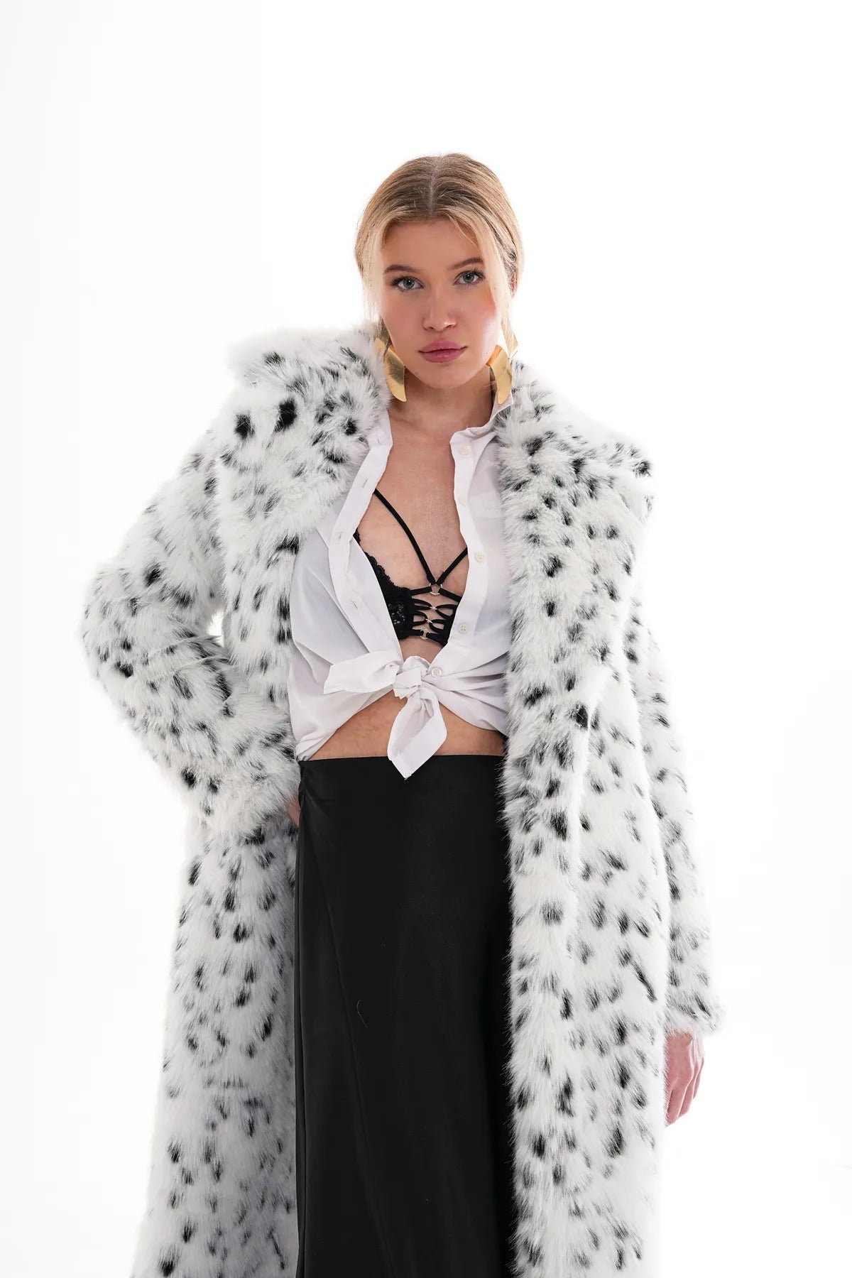 Long-Haired Leopard Print Faux Fur Coat faux fur coat LUNARITY GARAGE