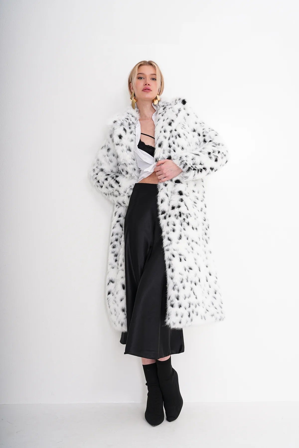 Long-Haired Leopard Print Faux Fur Coat faux fur coat LUNARITY GARAGE