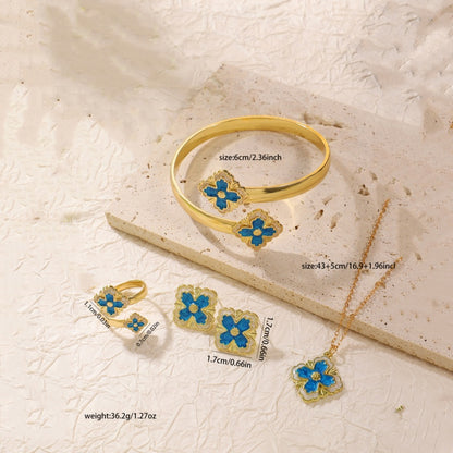 Lucky Clover Jewelry Set - Bracelet, Earrings, Ring & Necklace Jewelry Set LUNARITY GARAGE   