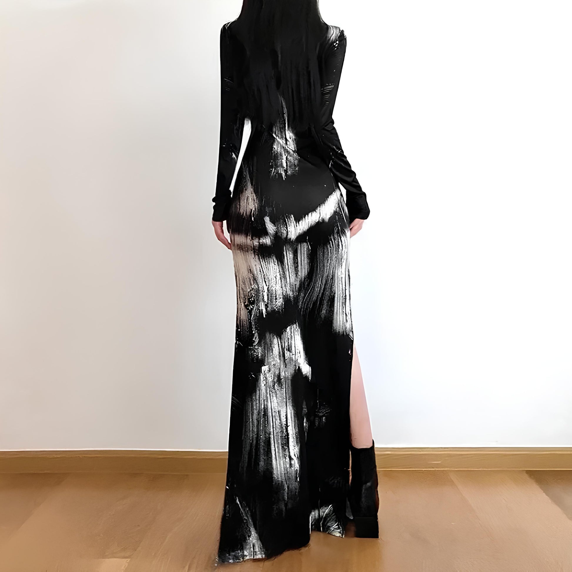 Y2K E-Girl Vintage Tie-Dye V-Neck Hollow Out Dress Dress Lunarity Garage
