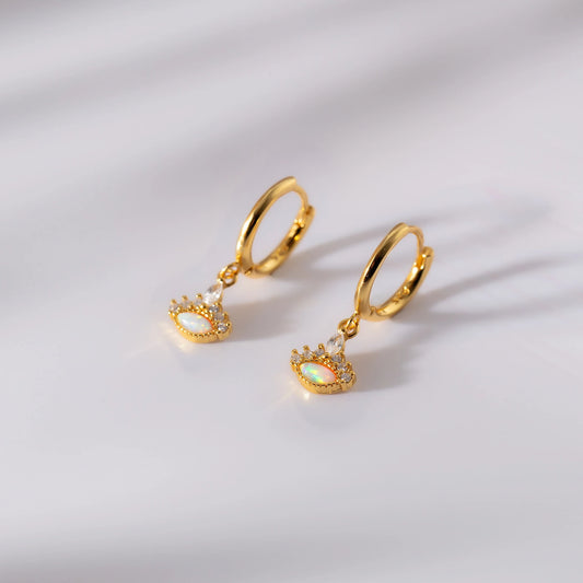 Mini Eye Hoop Earrings – Gold-Plated Silver Minimalist Style Earrings earrings LUNARITY GARAGE