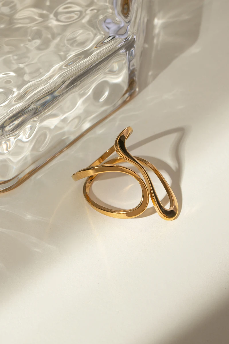 Stainless Steel Minimalist Smooth Line Open Ring ring LUNARITY GARAGE