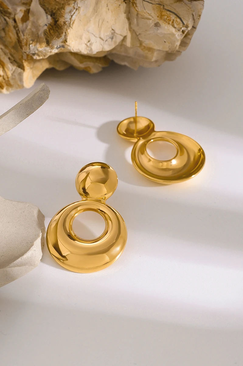 Minimalistic Stainless Steel Ring Stud Earrings earrings LUNARITY GARAGE   