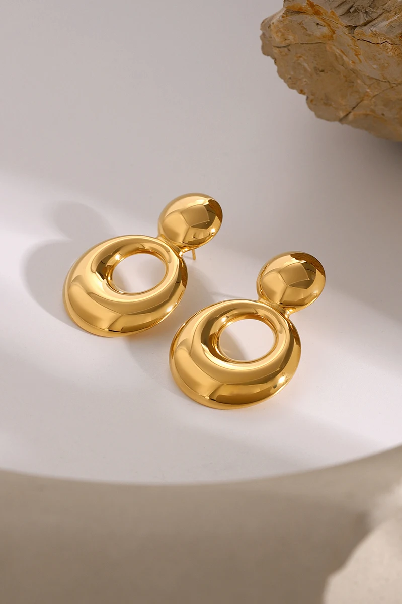 Minimalistic Stainless Steel Ring Stud Earrings earrings LUNARITY GARAGE   