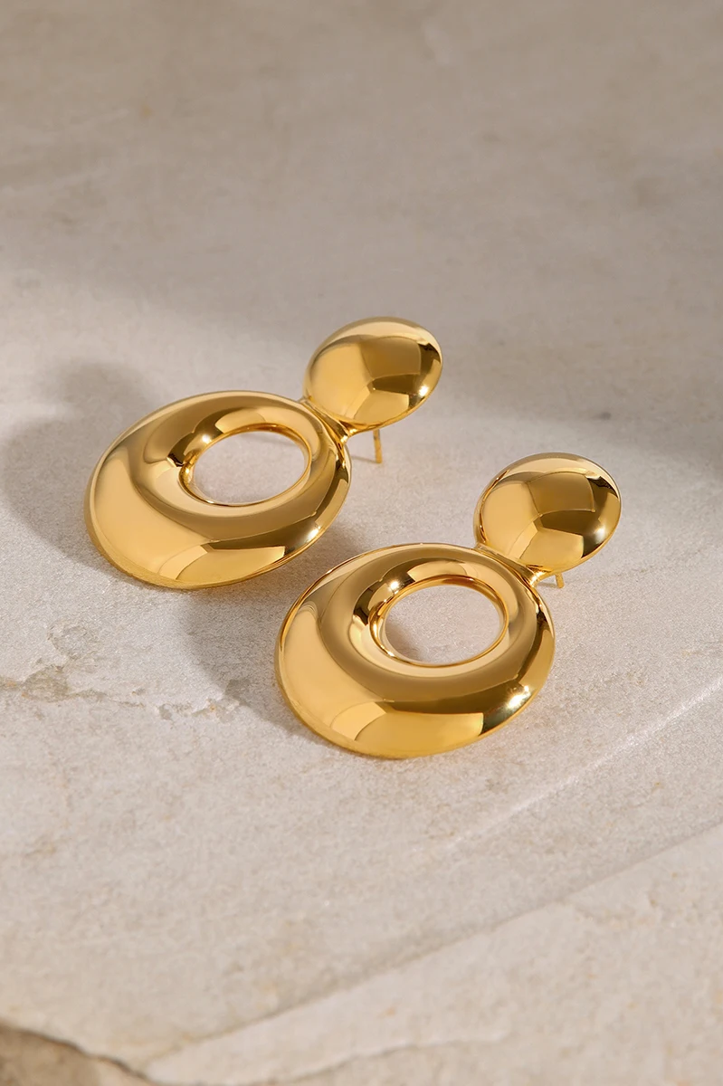 Minimalistic Stainless Steel Ring Stud Earrings earrings LUNARITY GARAGE   