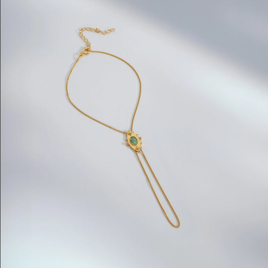 Mystic Eye Shahariman – Gold-Plated Silver with Natural Amazonite hand accessories LUNARITY GARAGE