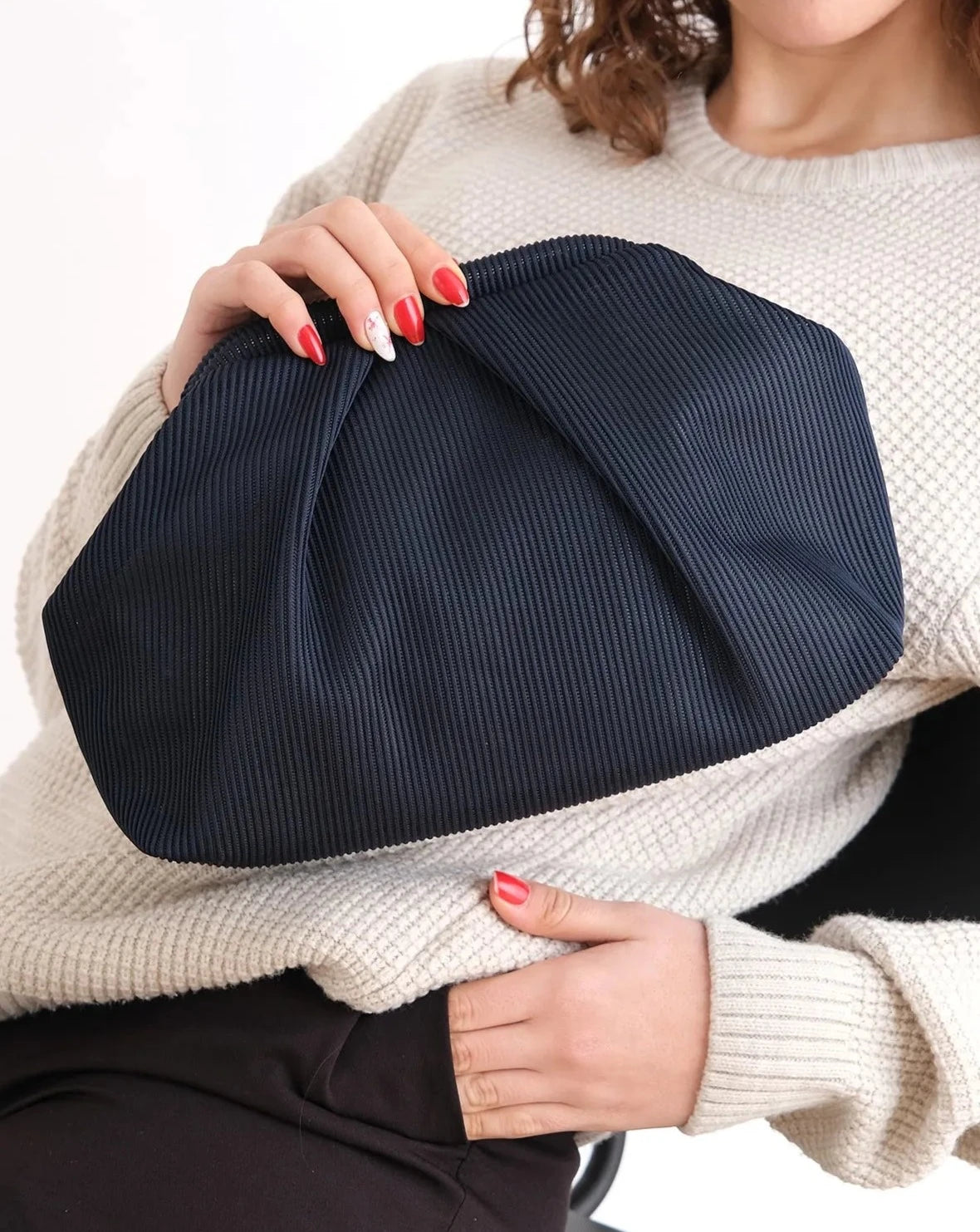 Elegant Fuschia Pleated Clutch Handbag clutch LUNARITY GARAGE