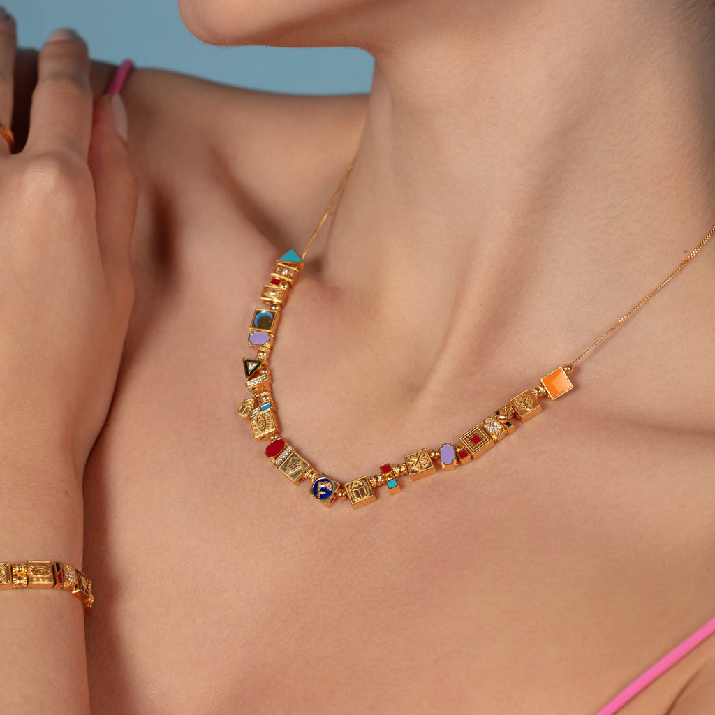 Party Crush Necklace - Gold Plated Silver with Handcrafted Detailing Necklace LUNARITY GARAGE