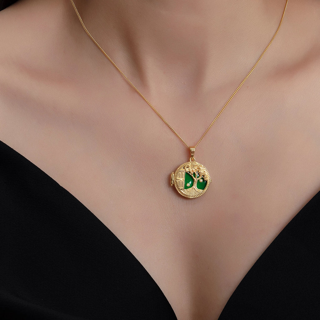 Past and Future Necklace – Gold-Plated Silver with Hourglass and Open Door Motifs Necklace LUNARITY GARAGE