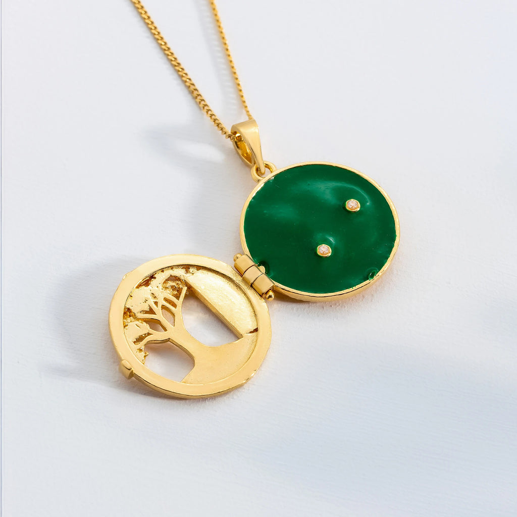 Past and Future Necklace – Gold-Plated Silver with Hourglass and Open Door Motifs Necklace LUNARITY GARAGE