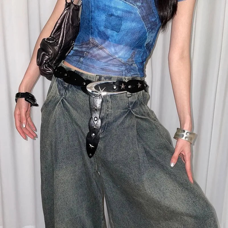 2000s Y2K Pentagram Studded Belt Belt Lunarity Garage   