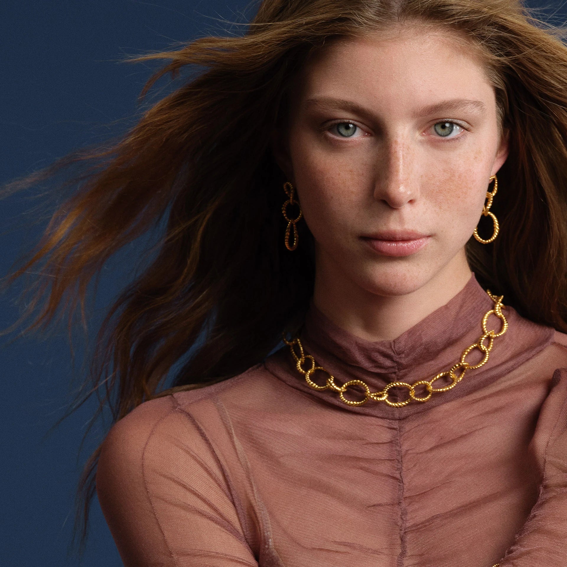 Ram’s Horn Spiral Chain Necklace - Gold-Plated over Bronze Necklace LUNARITY GARAGE