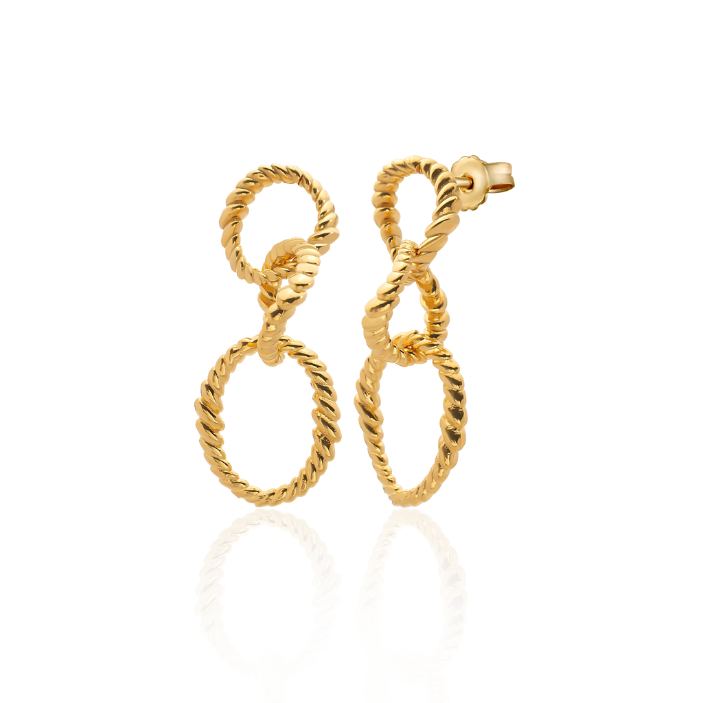 Ram’s Horn Spiral Chain Earrings - Gold-Plated over Bronze Earrings LUNARITY GARAGE