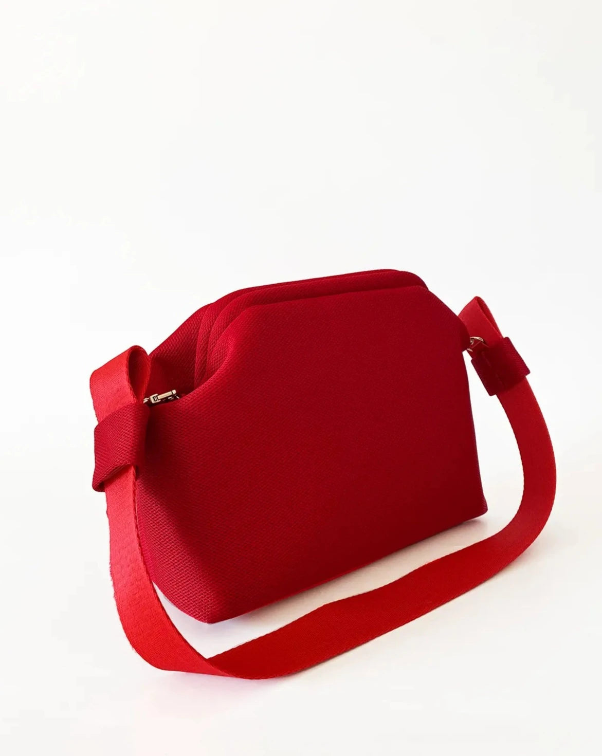 Elegant Red Bow Detail Shoulder and Handbag with Detachable Strap handbags LUNARITY GARAGE