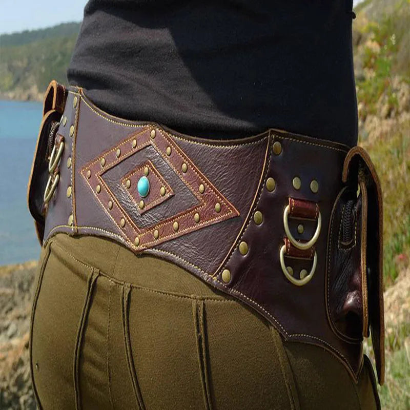 Medieval Leather Belt Pouch Belt Lunarity Garage   