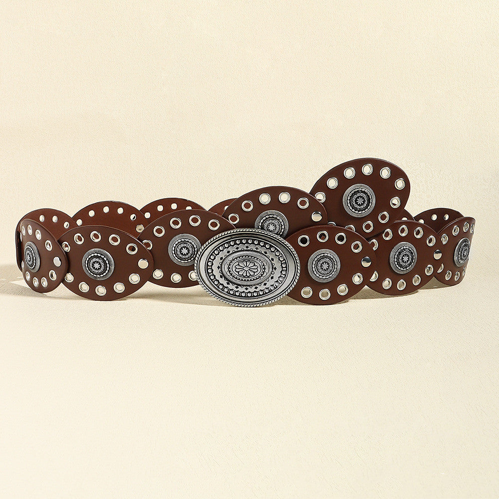 Retro Aesthetic Double Buckle Women Belt Vintage Belt LUNARITY GARAGE