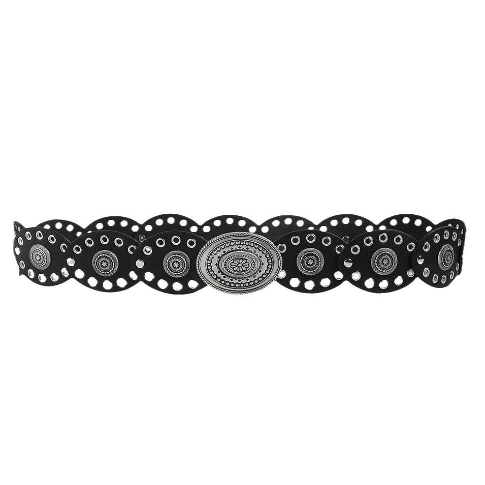 Retro Aesthetic Double Buckle Women Belt Vintage Belt LUNARITY GARAGE