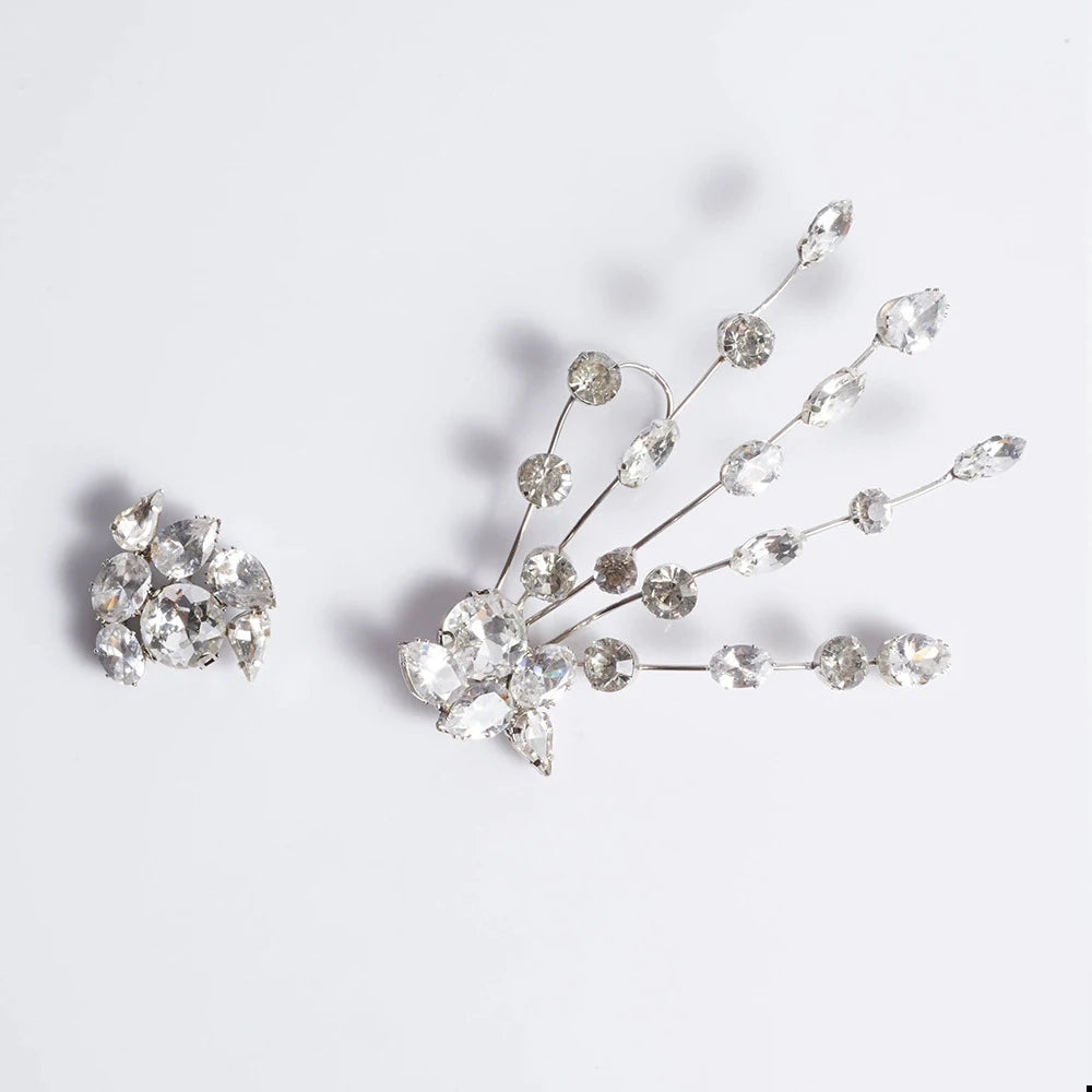 Vintage Luxury Rhinestone Geometric Crystal Tassel Stud Earrings Earrings Lunarity Garage   