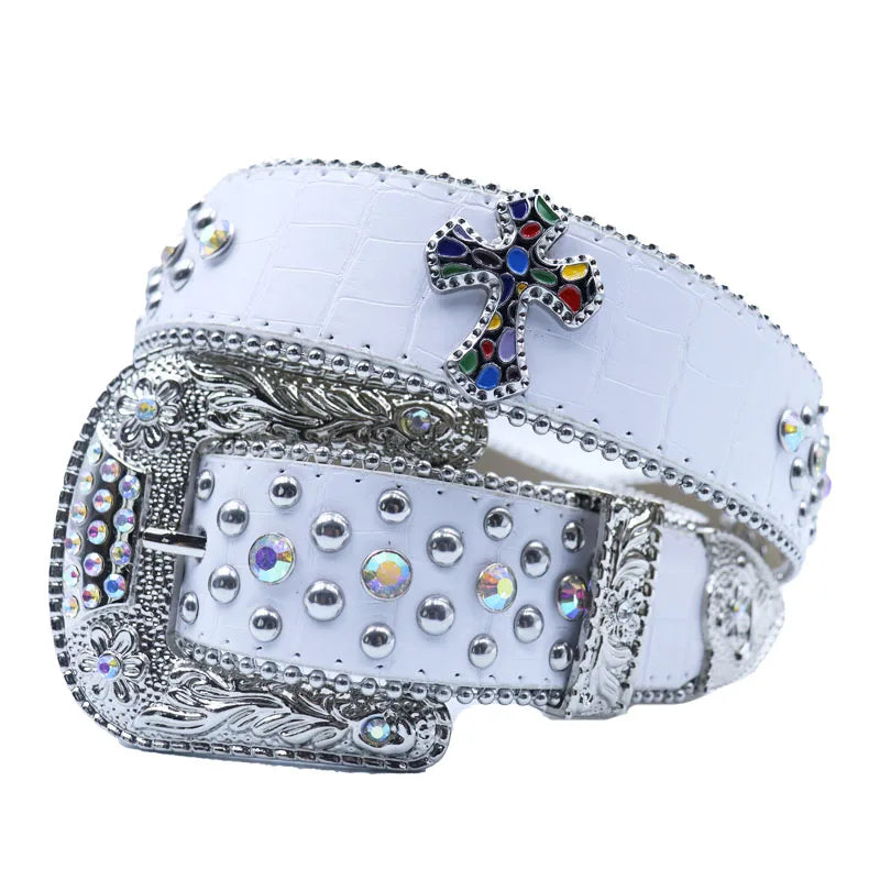 Shine Rhinestone Punk Cowboy Belt - Unisex Y2K Crystal Belt for Jeans & Pants Belt LUNARITY GARAGE