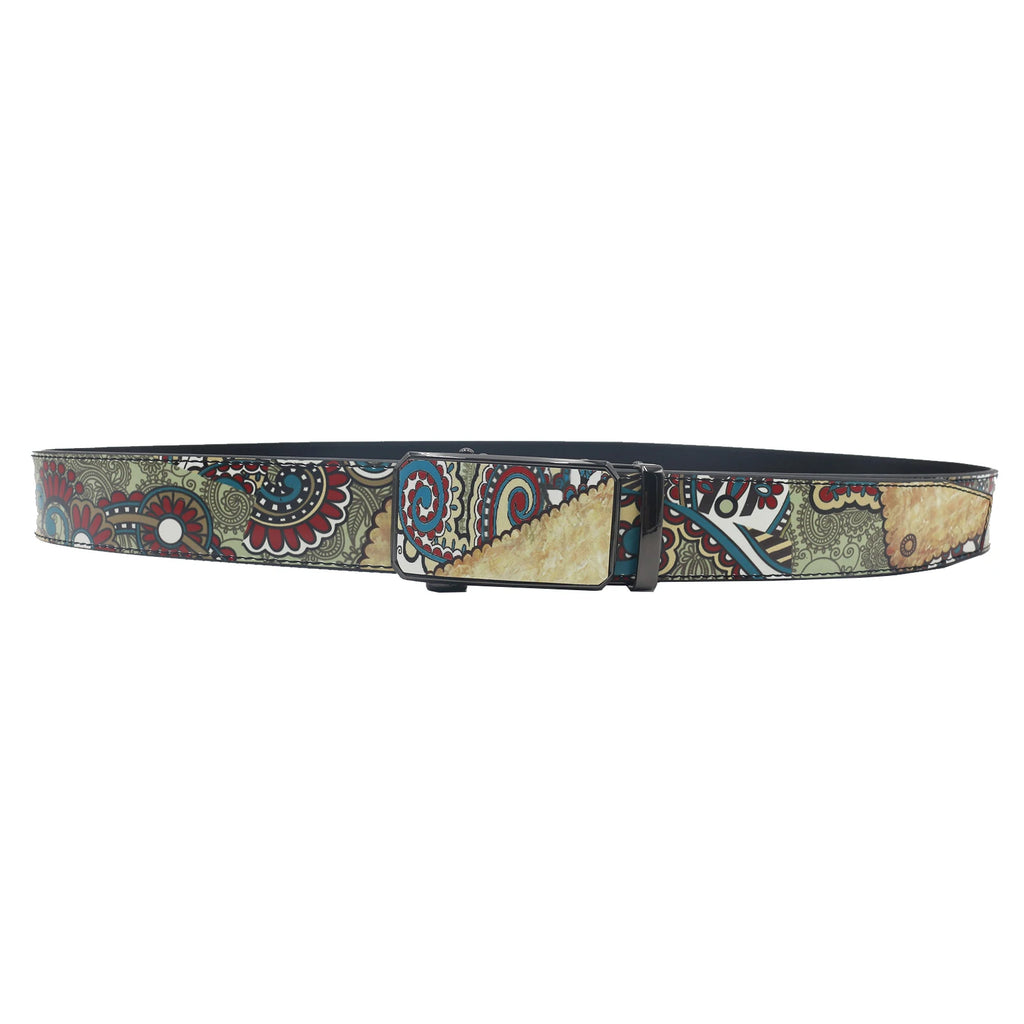 Elegant Hip Hop Automatic Buckle Belt – Luxury Vintage Print (3.5cm) belt LUNARITY GARAGE