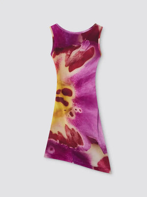 Personalized Pattern Print Sheath Dress | Fashion Women's Diagonal Collar Sleeveless Tank Hip Wrap Sexy Club Dress Dress LUNARITY GARAGE Flower S
