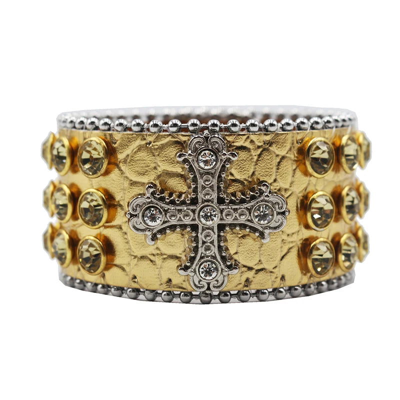 Rhinestone Cross Bracelet Bracelets LUNARITY GARAGE Yellow