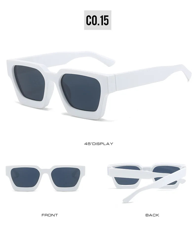 Vintage Square Candy Color Sunglasses – UV400 Gradient Designer Shades Sunglasses LUNARITY GARAGE